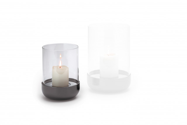 Elegante Windlichter aus Edelstahl und Borosilikatglas