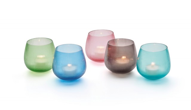 Bunte Teelichtgläser / Teelichthalter aus Glas in Handarbeit gefertigt